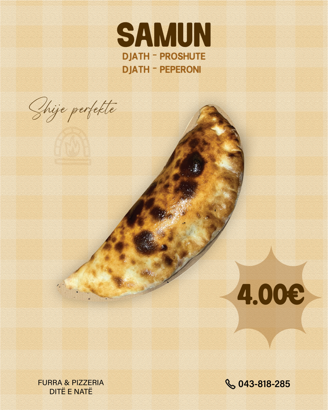 Pizzeria Ditë e Natë — Samun menu poster