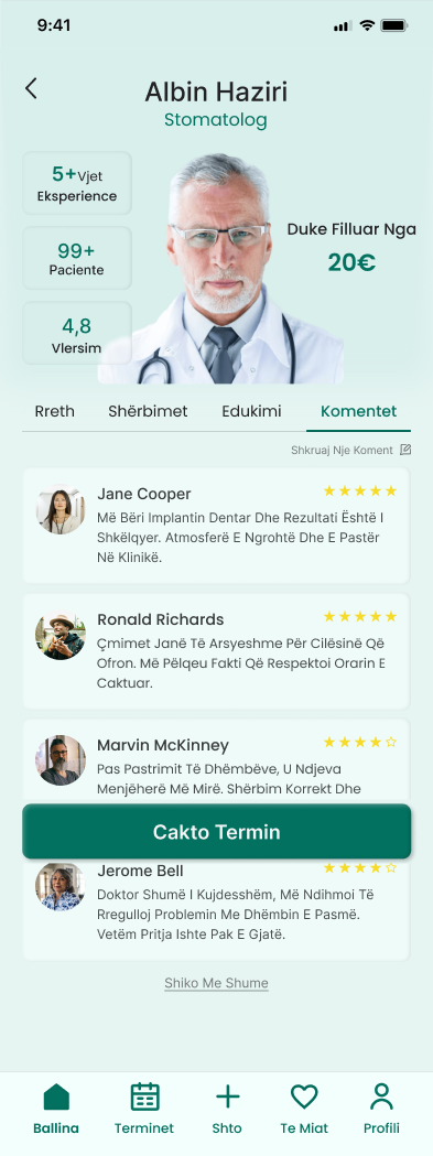 Doctor profile — Comments