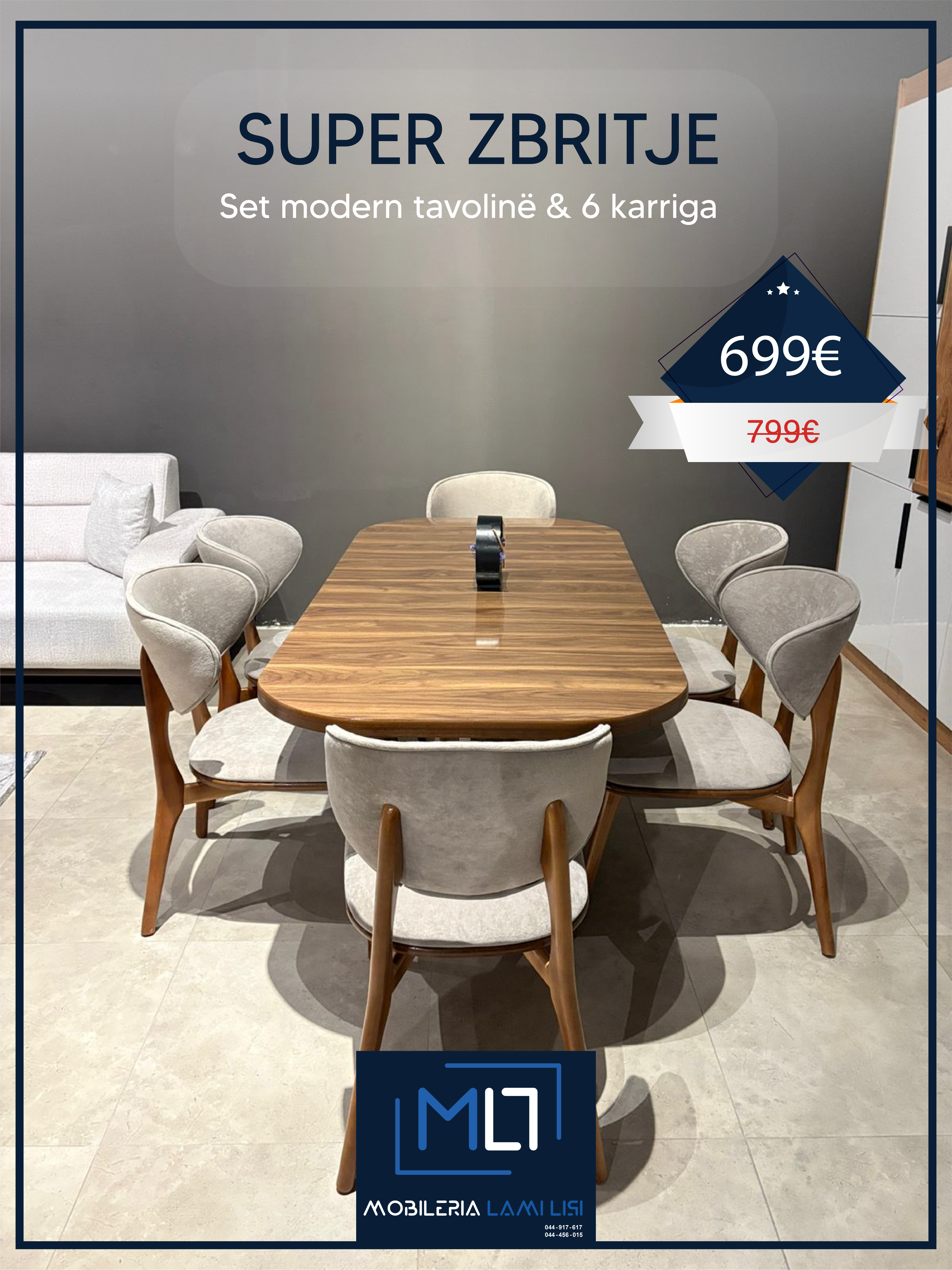 Lami Lisi — Set tavolinë & 6 karriga 699€