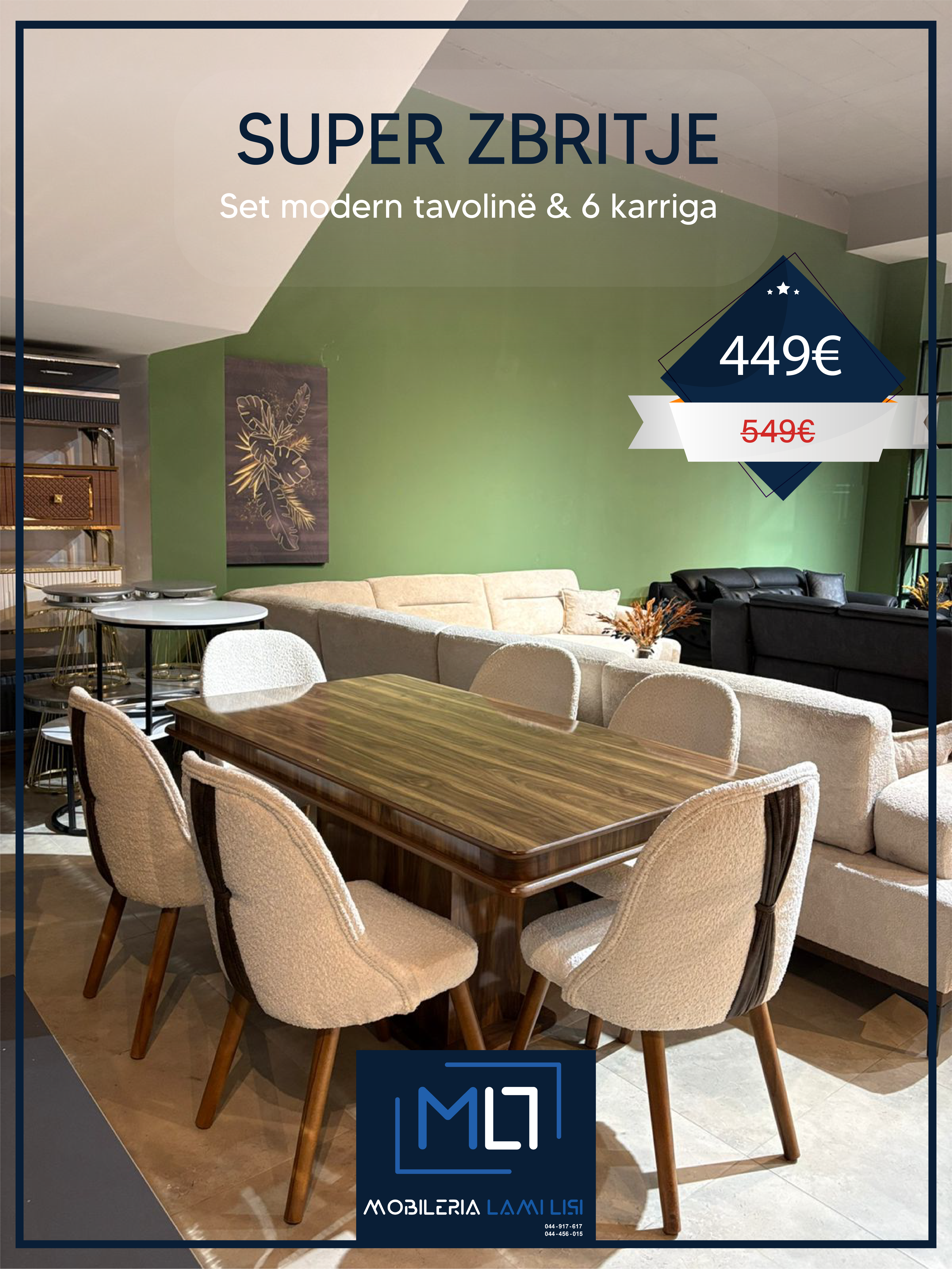 Lami Lisi — Set tavolinë & 6 karriga 449€