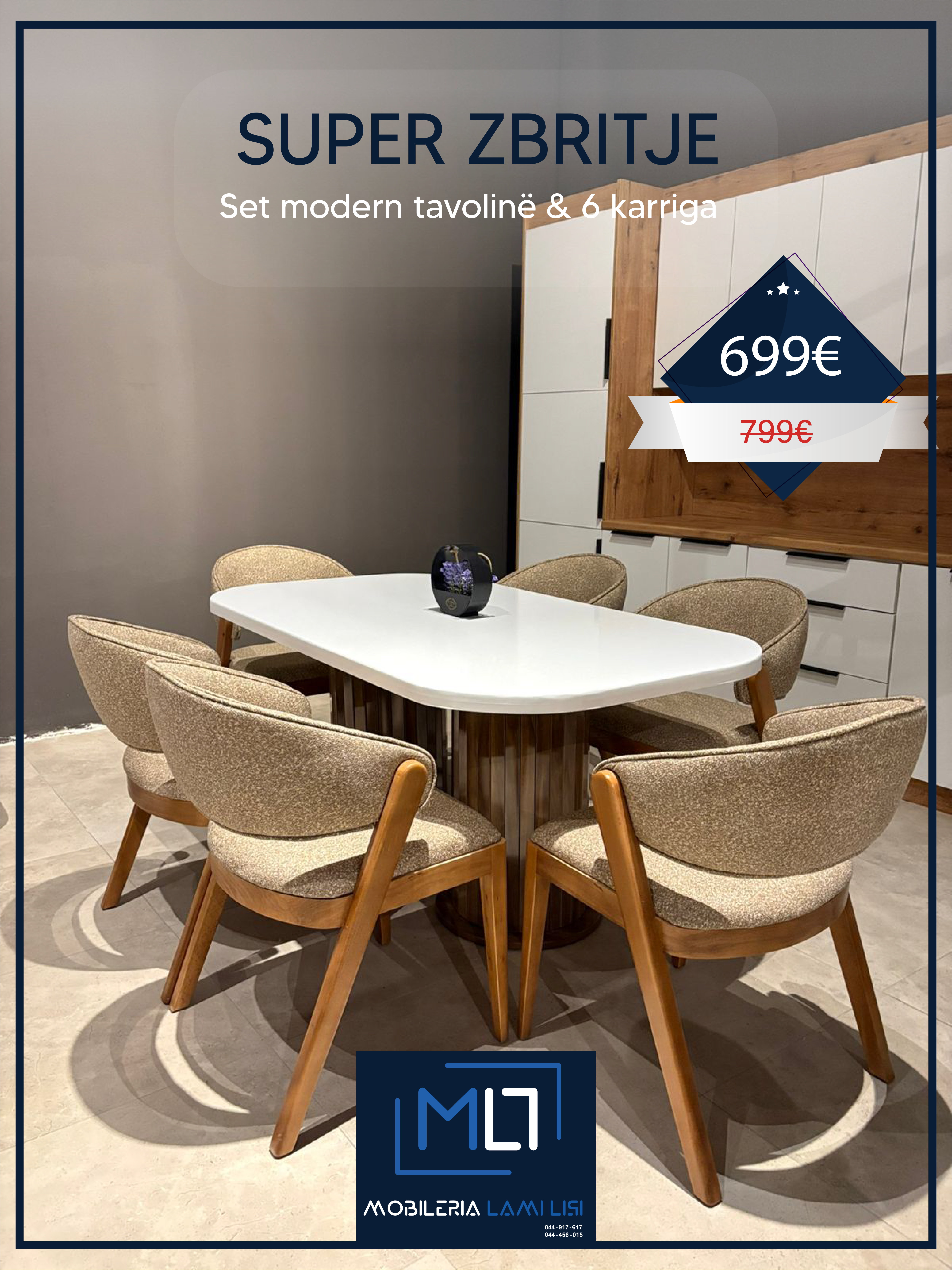 Lami Lisi — Set tavolinë & 6 karriga 699€ (white)