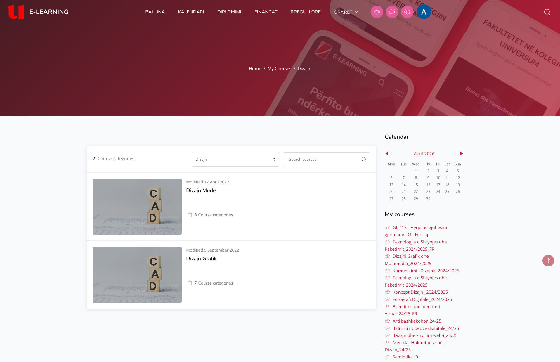 Universum e-learning — original course page